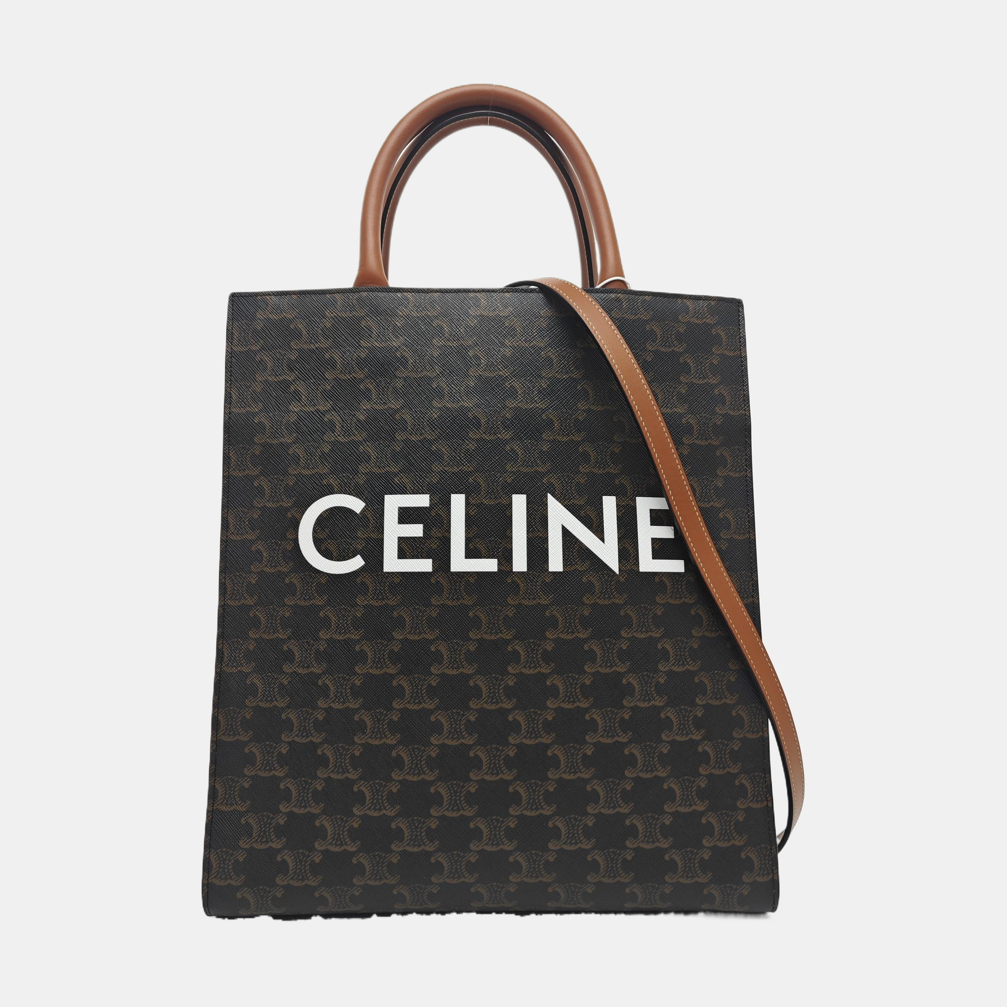 CABAS CELINE Small Coated Canvas Brown