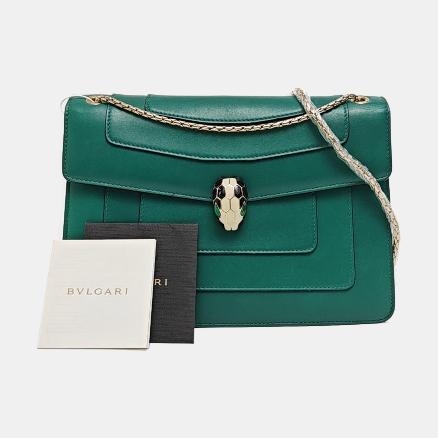 SERPENTI FOREVER Medium Calfskin Green