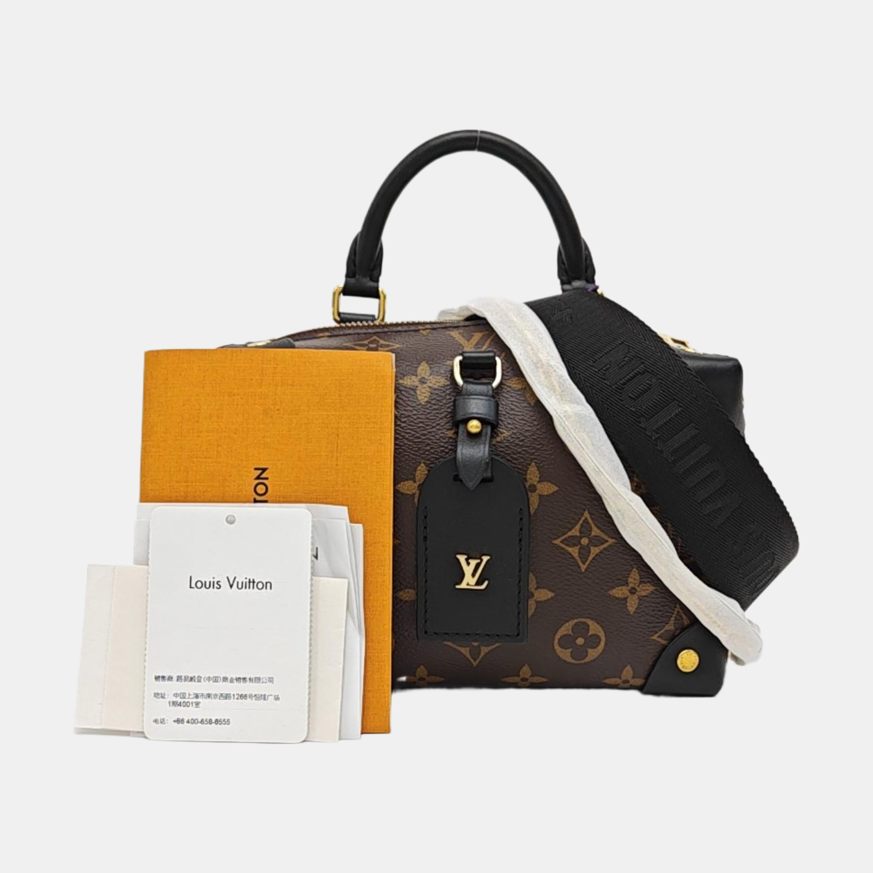 PETITE MALLE Monogram Coated Canvas Brown