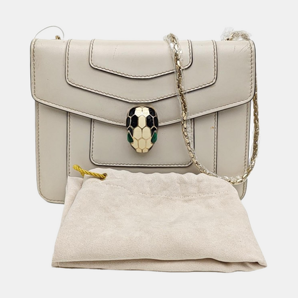 SERPENTI FOREVER Small Calfskin White