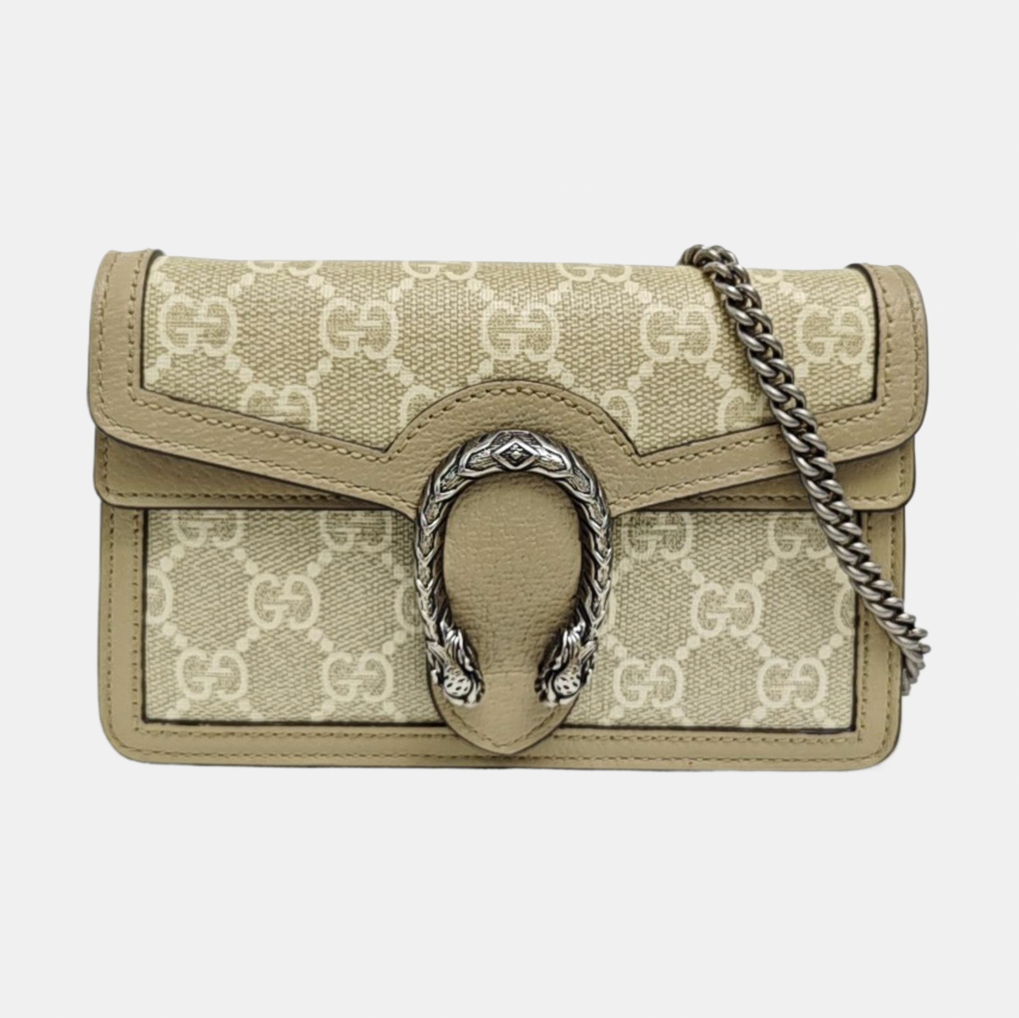 Dionysus Super Mini Monogram Coated Canvas Beige