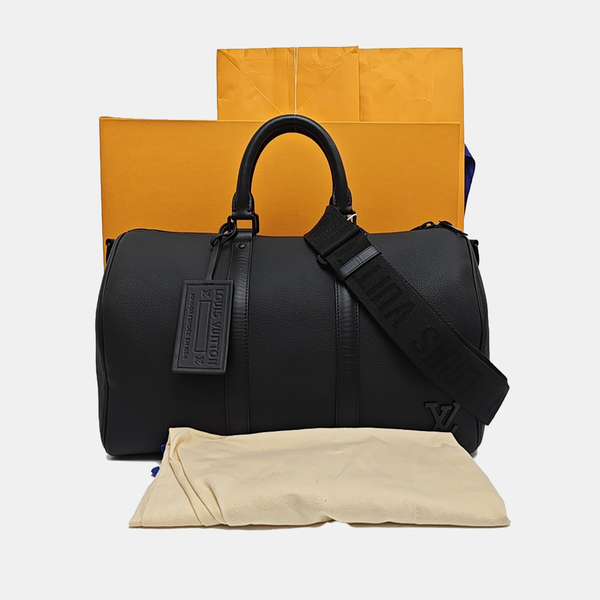 KEEPALL 40 Calfskin Black