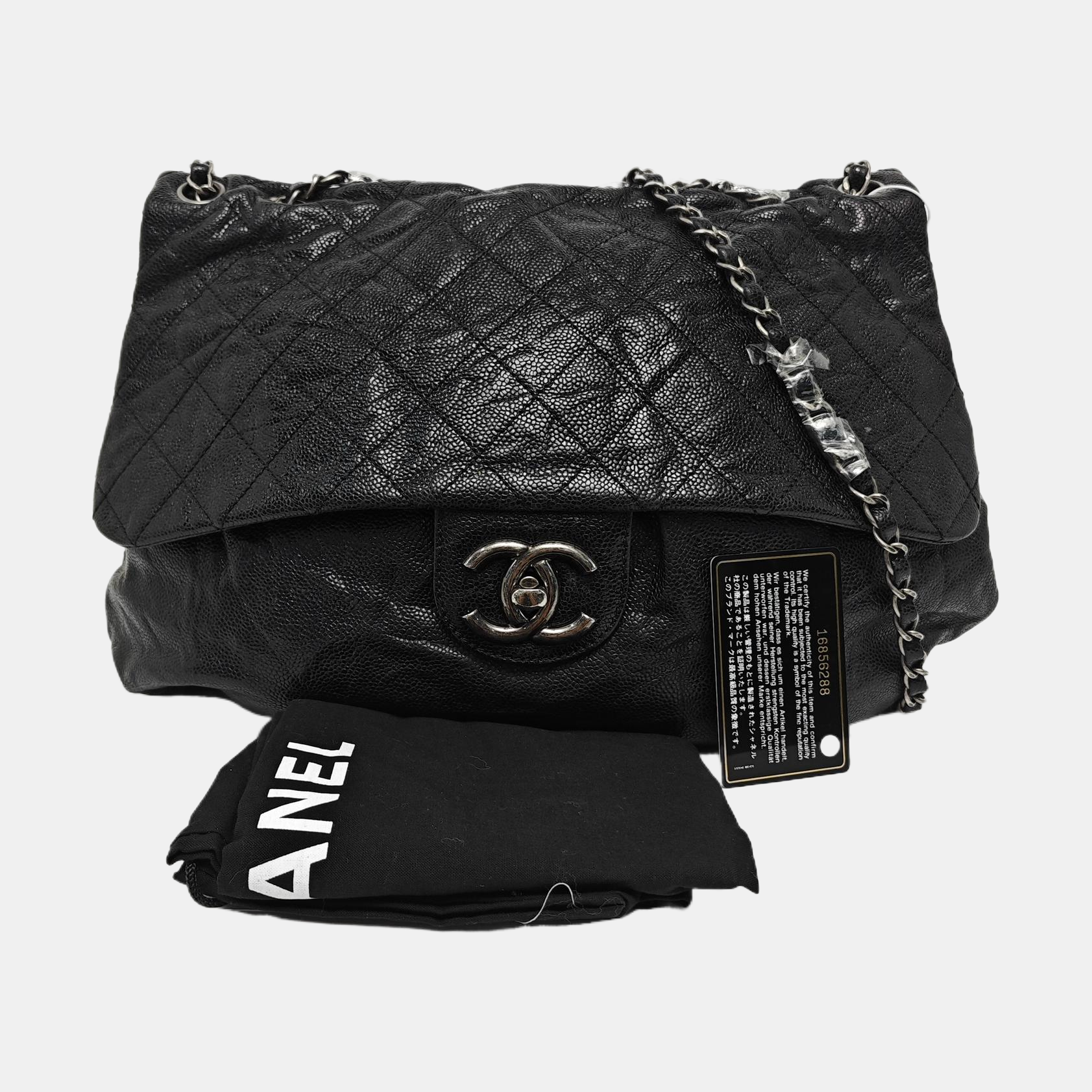 Quilted Grained Calfskin Black