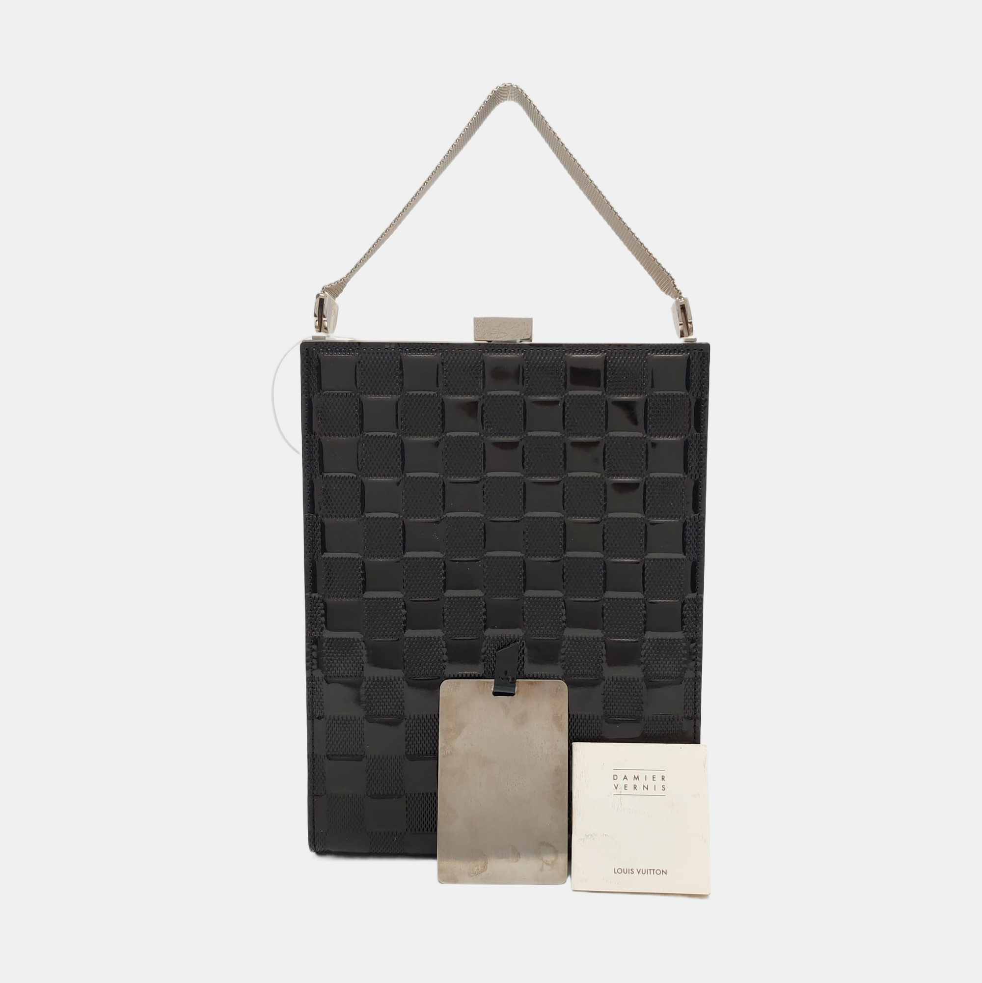 ANJU Damier Graphite Patent Leather Black
