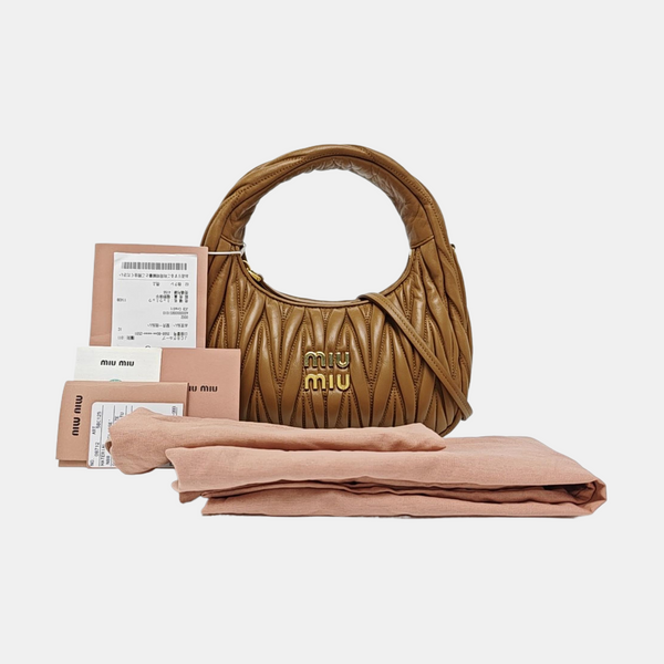 Wander Matelassé Small Quilted Lambskin Brown