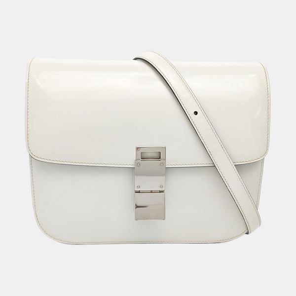 CLASSIC BOX Medium Calfskin White
