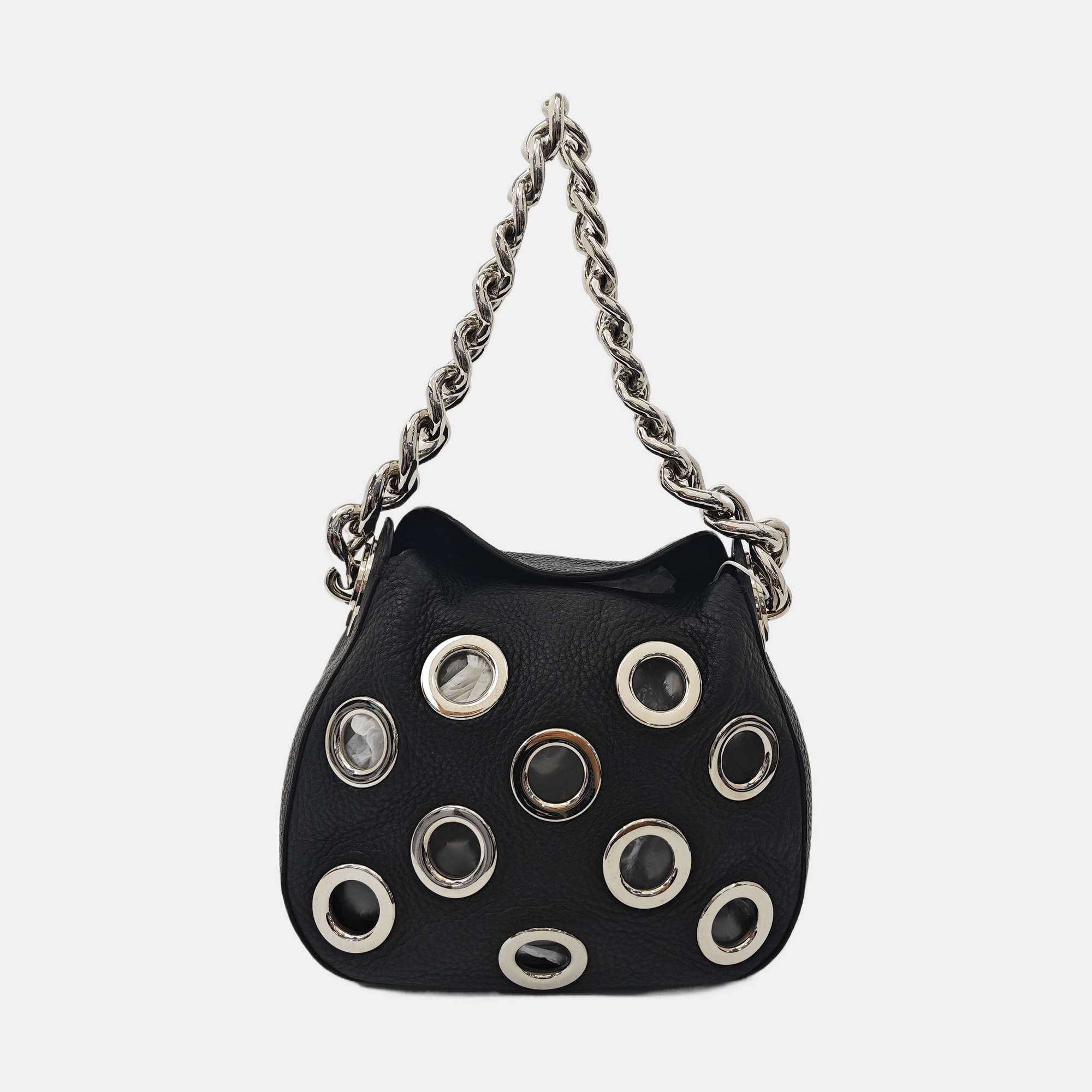 Calfskin Top Handle Bag Black