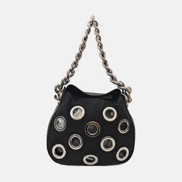 Calfskin Top Handle Bag Black