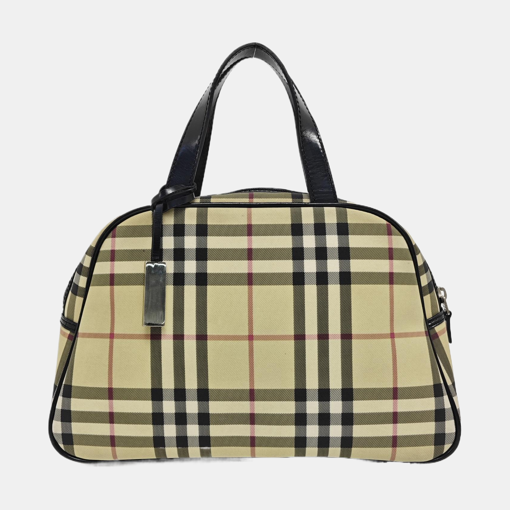 Coated Canvas Top Handle Bag Beige