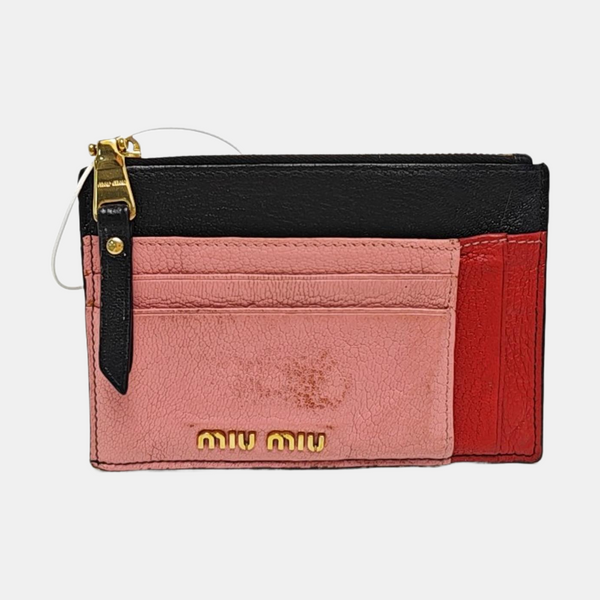 Leather Card Holder Pink