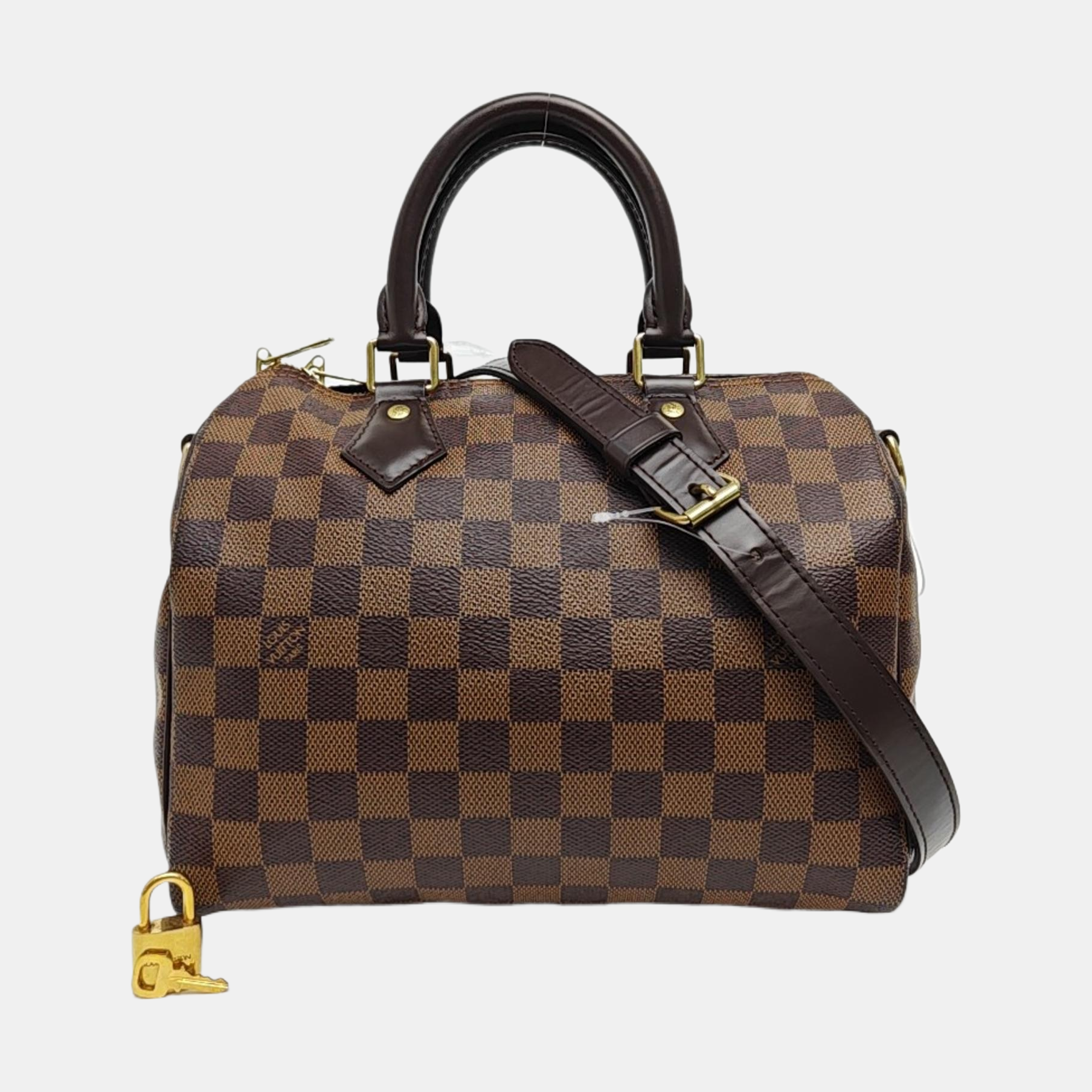 SPEEDY 25 Damier Ebene Coated Canvas Brown