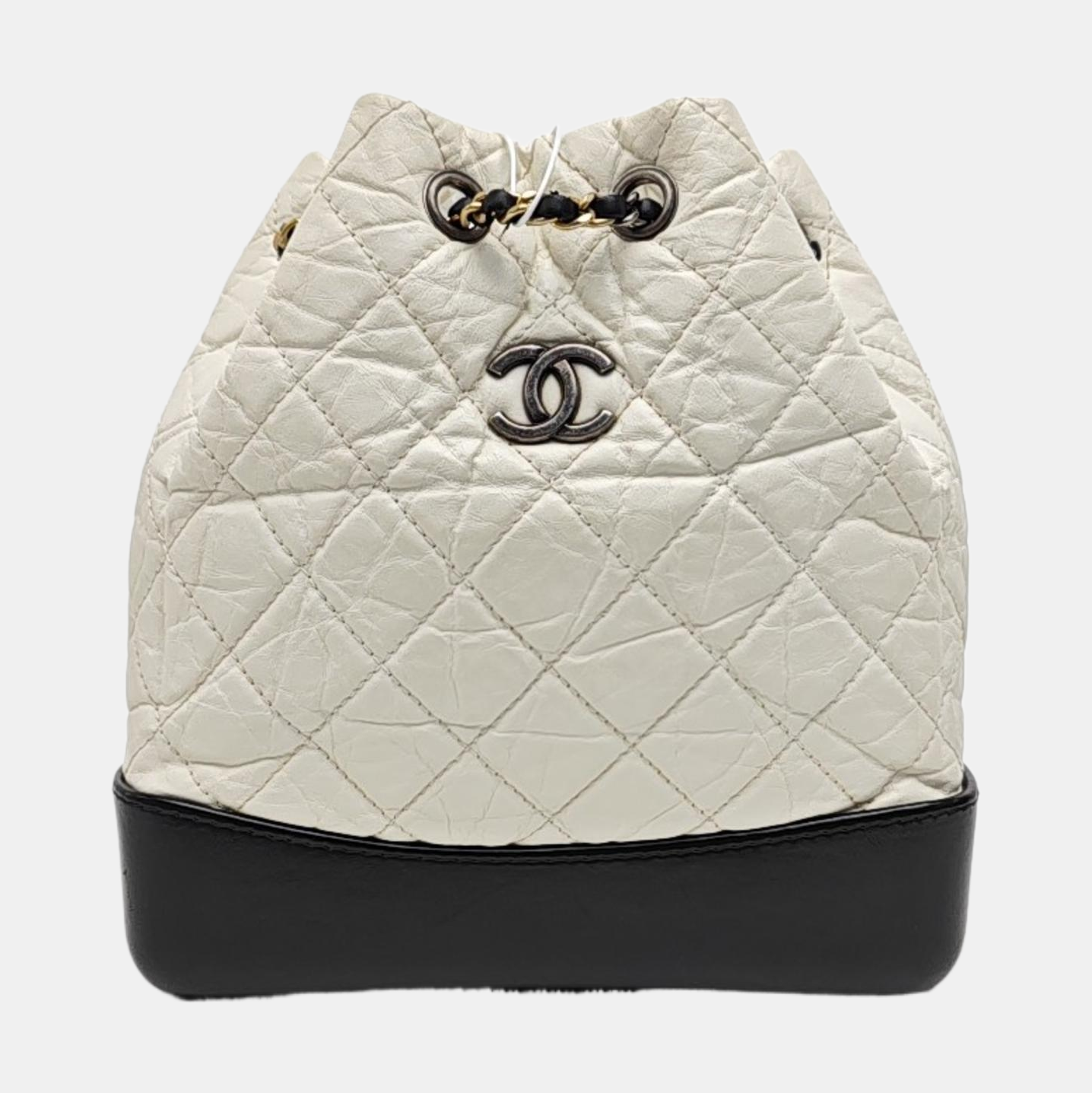 GABRIELLE Small Quilted Calfskin White
