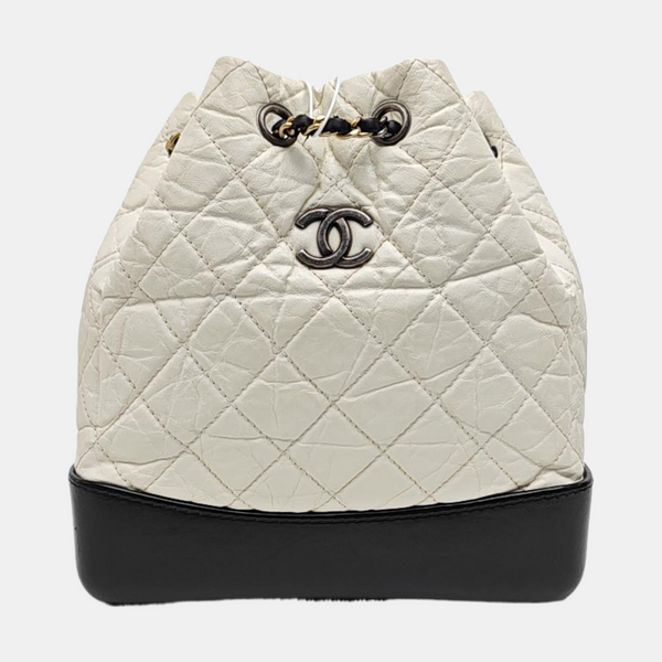 GABRIELLE Small Quilted Calfskin White