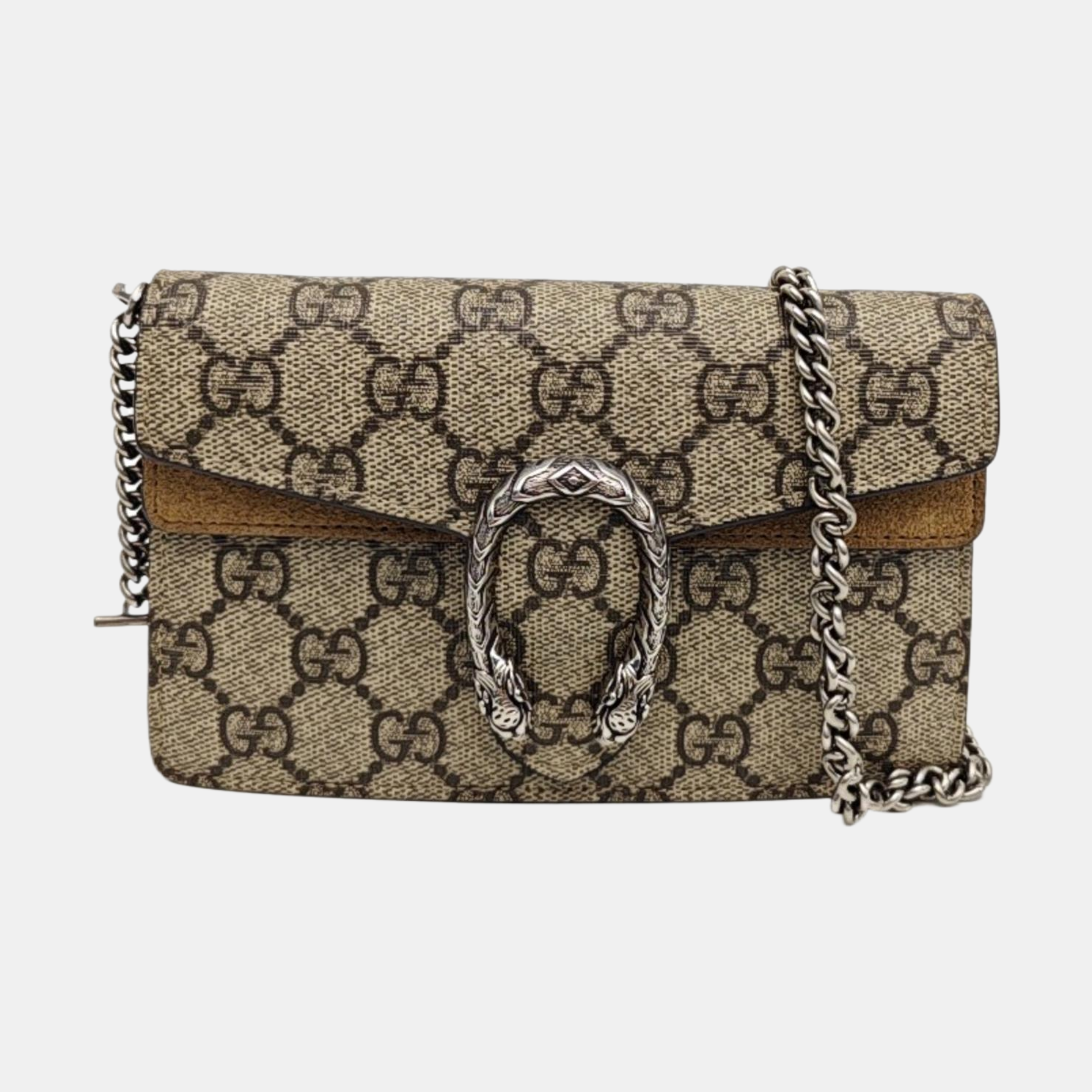 Dionysus Super Mini Monogram Coated Canvas Beige