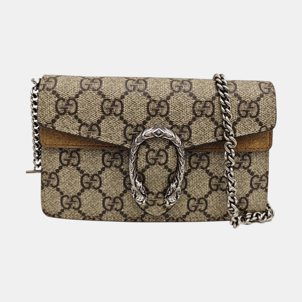Dionysus Super Mini Monogram Coated Canvas Beige