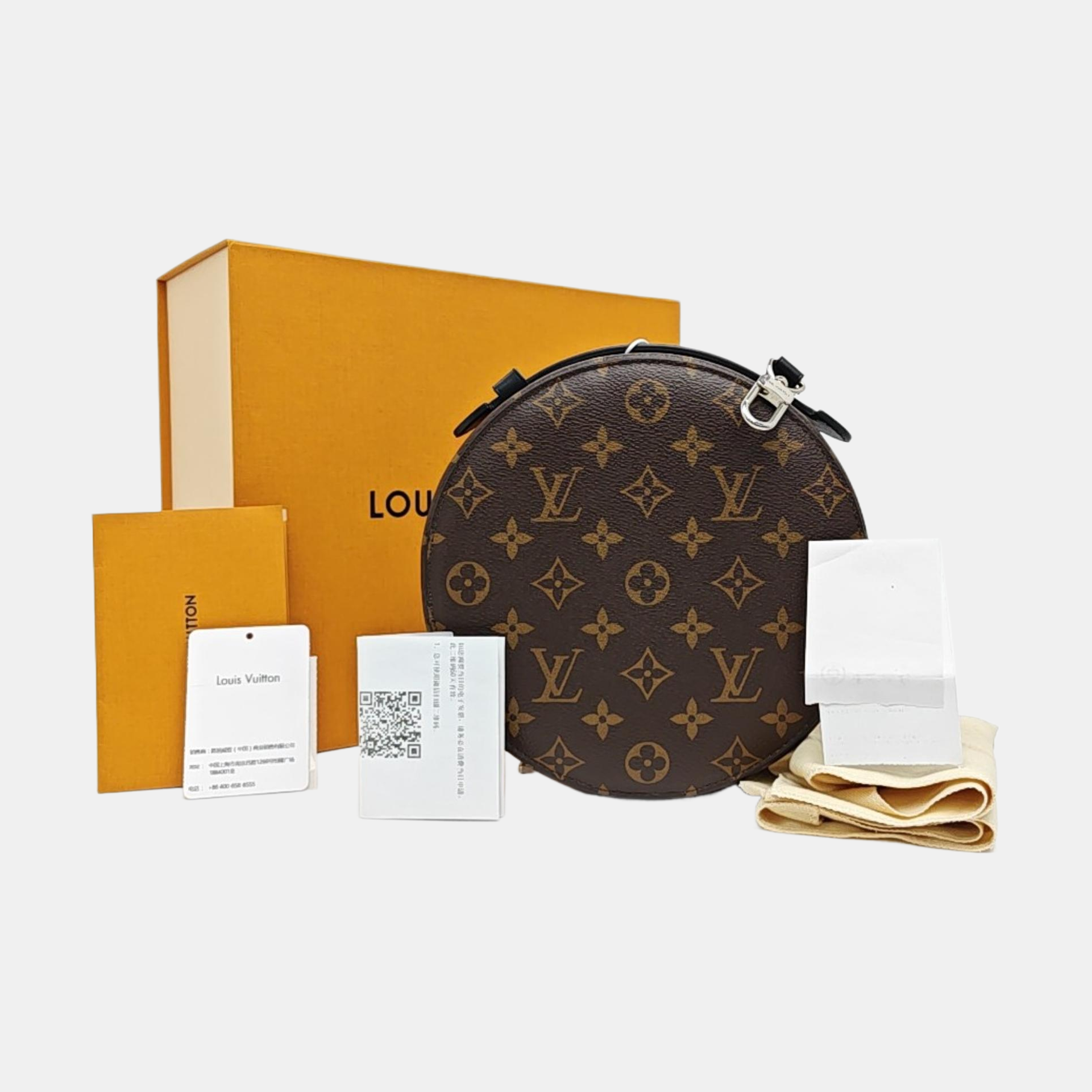 Monogram Coated Canvas Top Handle Bag Brown