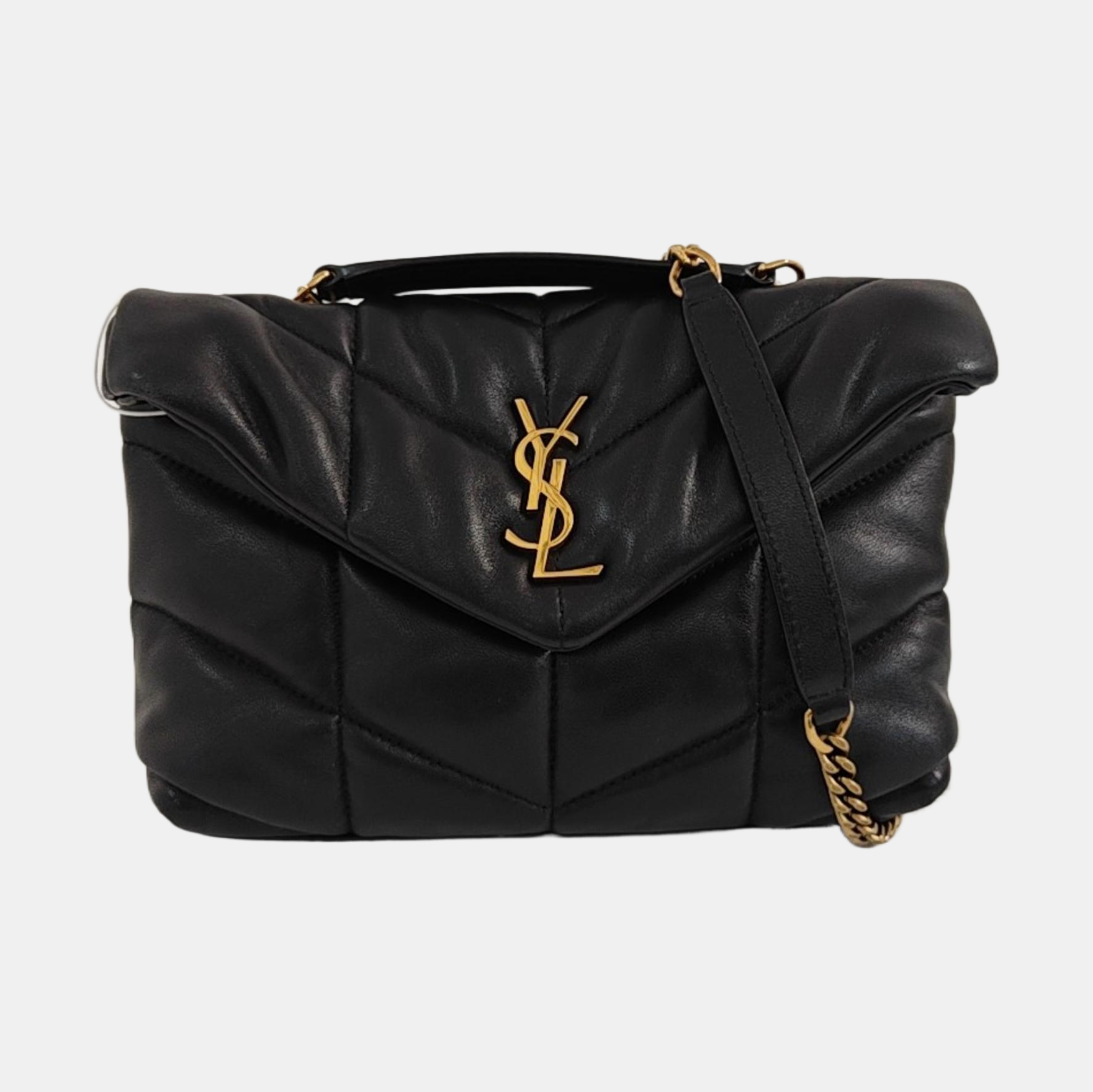PUFFER Mini Chevron Lambskin Black