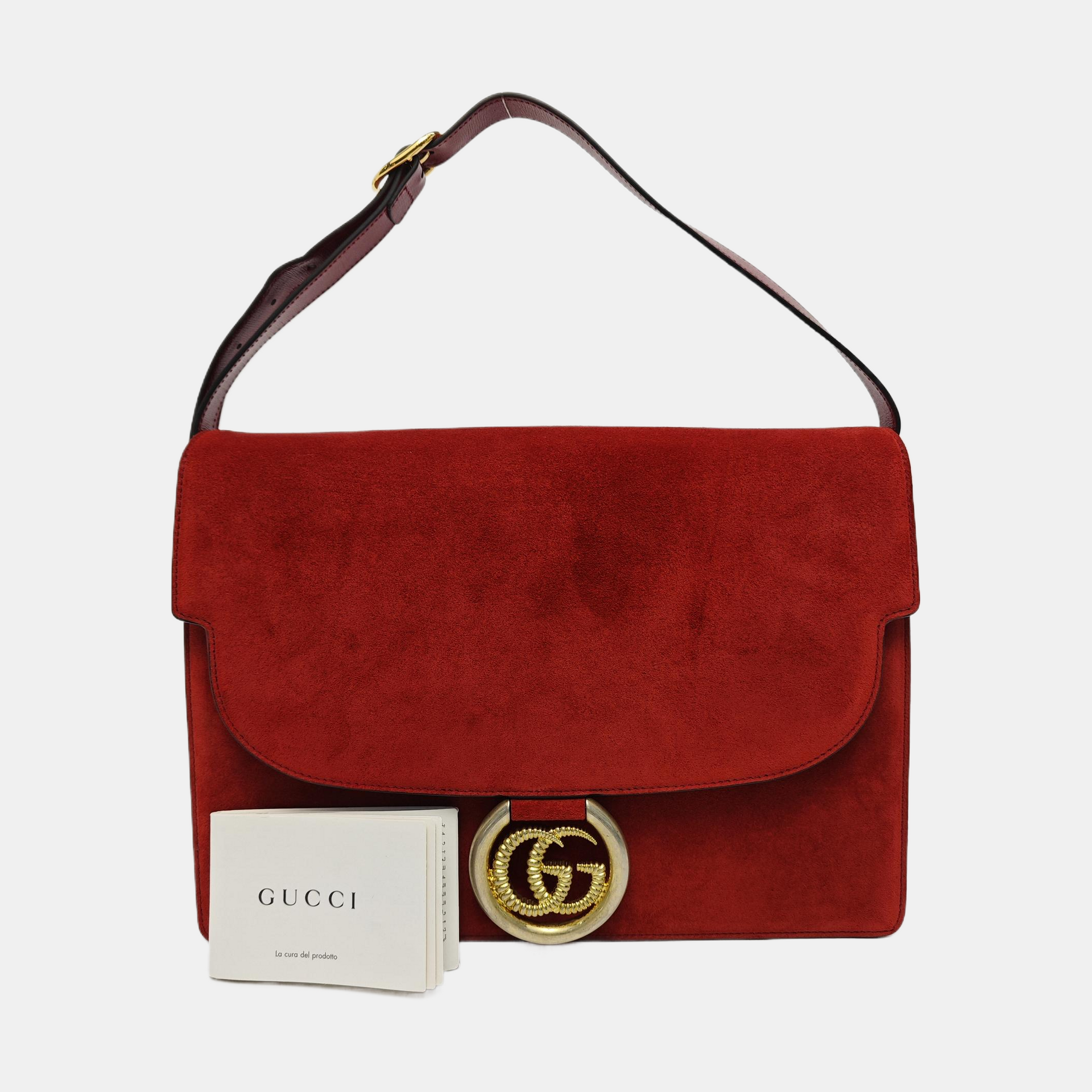 GG Ring Medium Suede Red