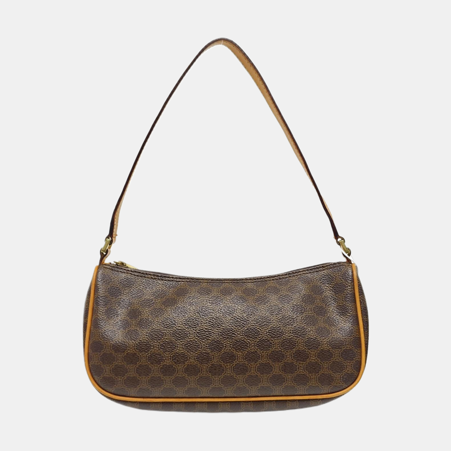 Coated Canvas Top Handle Bag Brown