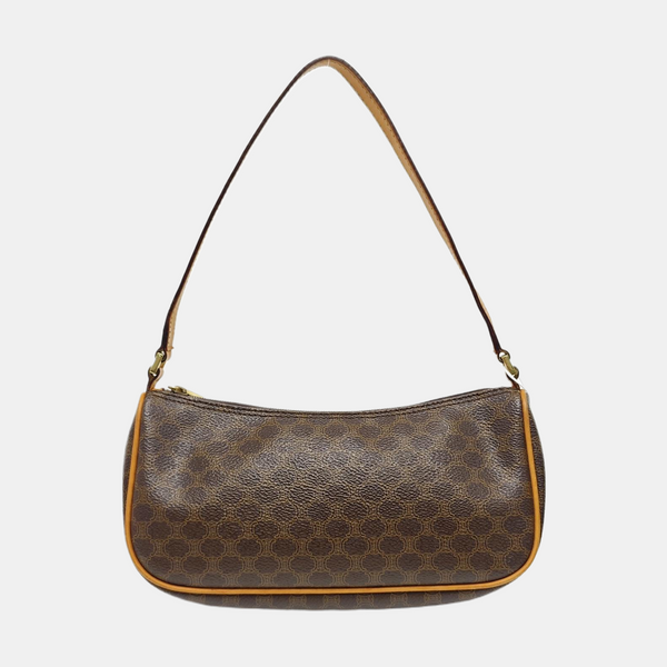 Coated Canvas Top Handle Bag Brown