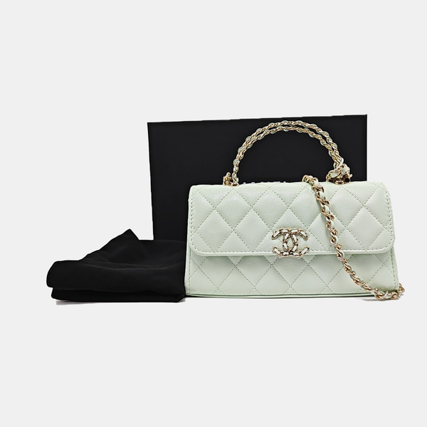 Quilted Grained Calfskin Green