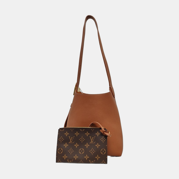 LOW KEY HOBO PM Monogram Calfskin Brown