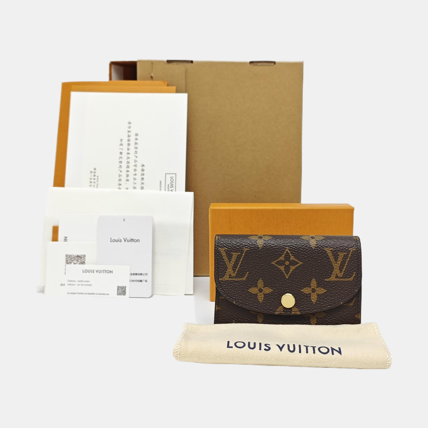ROSALIE Monogram Coated Canvas Brown Card Holder