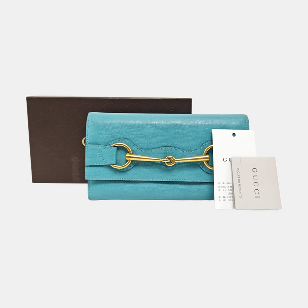 Bright Bit Calfskin Blue Wallet