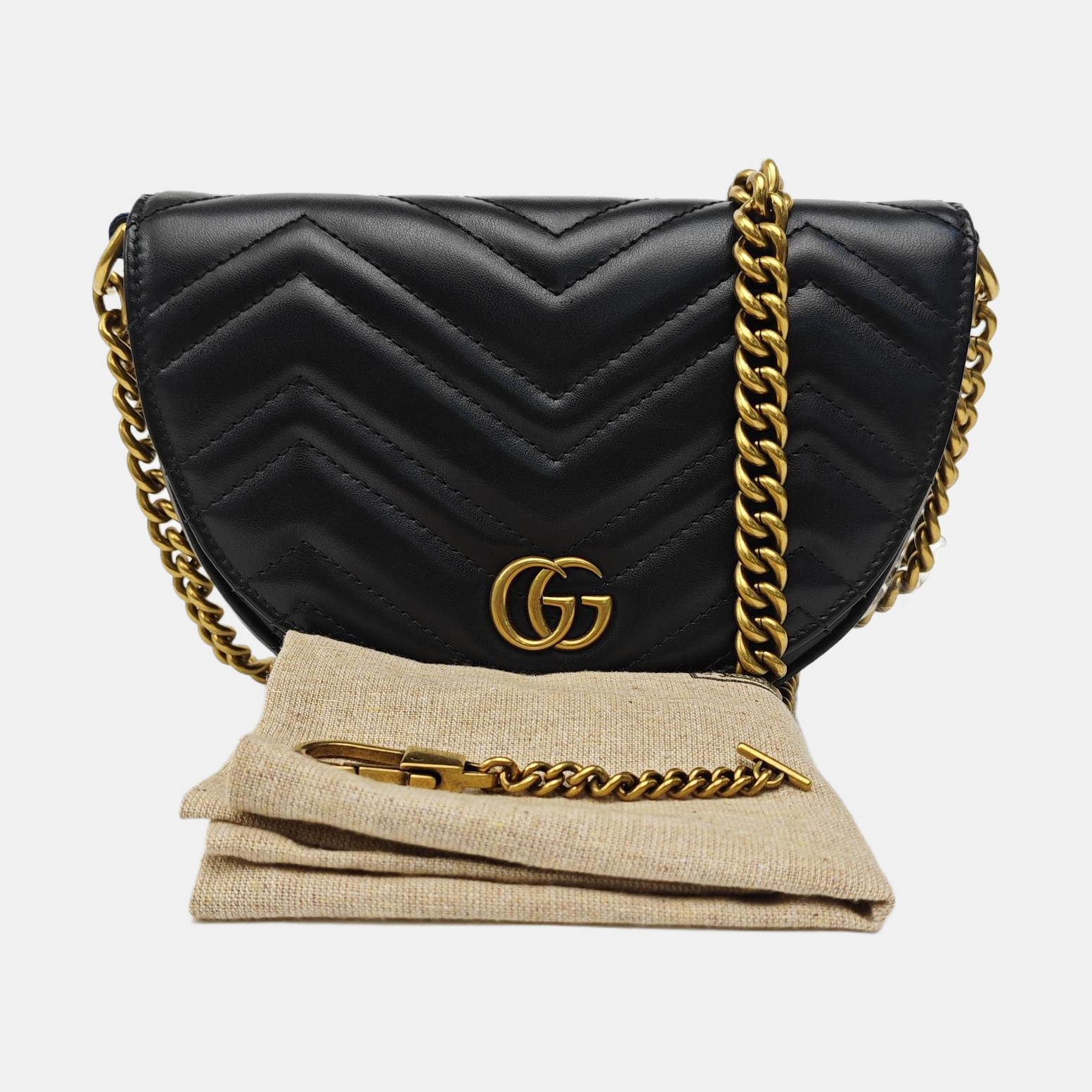 GG Marmont Mini Quilted Calfskin Black