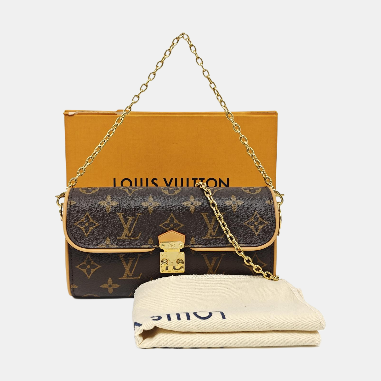 Pochette Camille Monogram Coated Canvas Brown