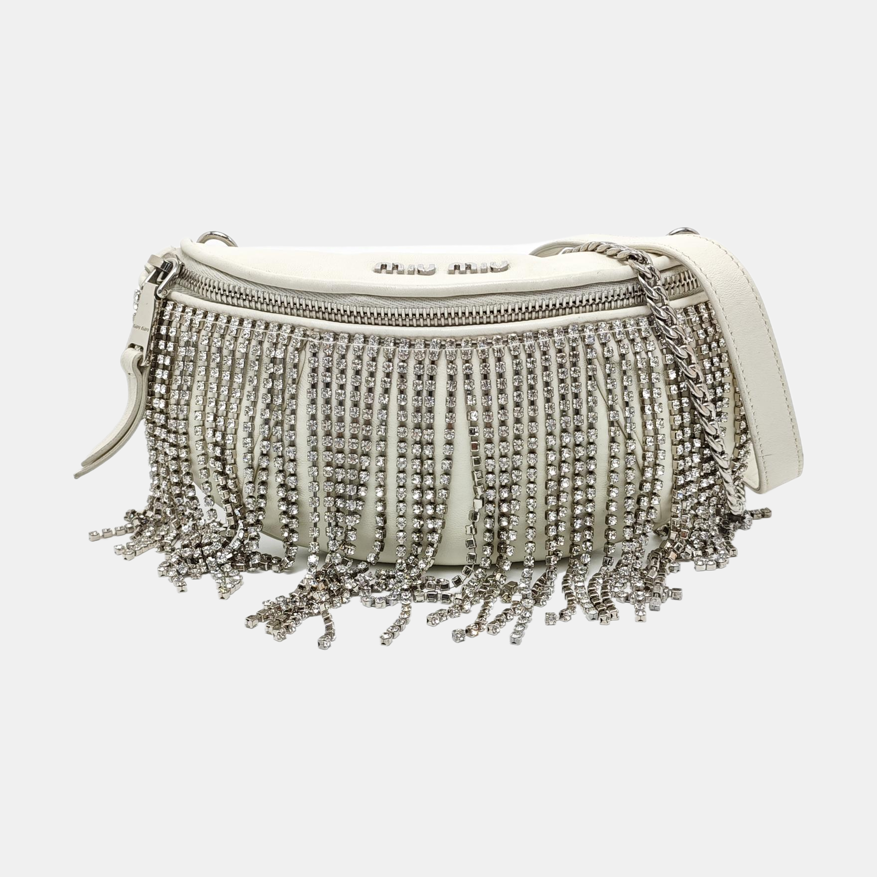 Quilted Lambskin Shoulder Bag White