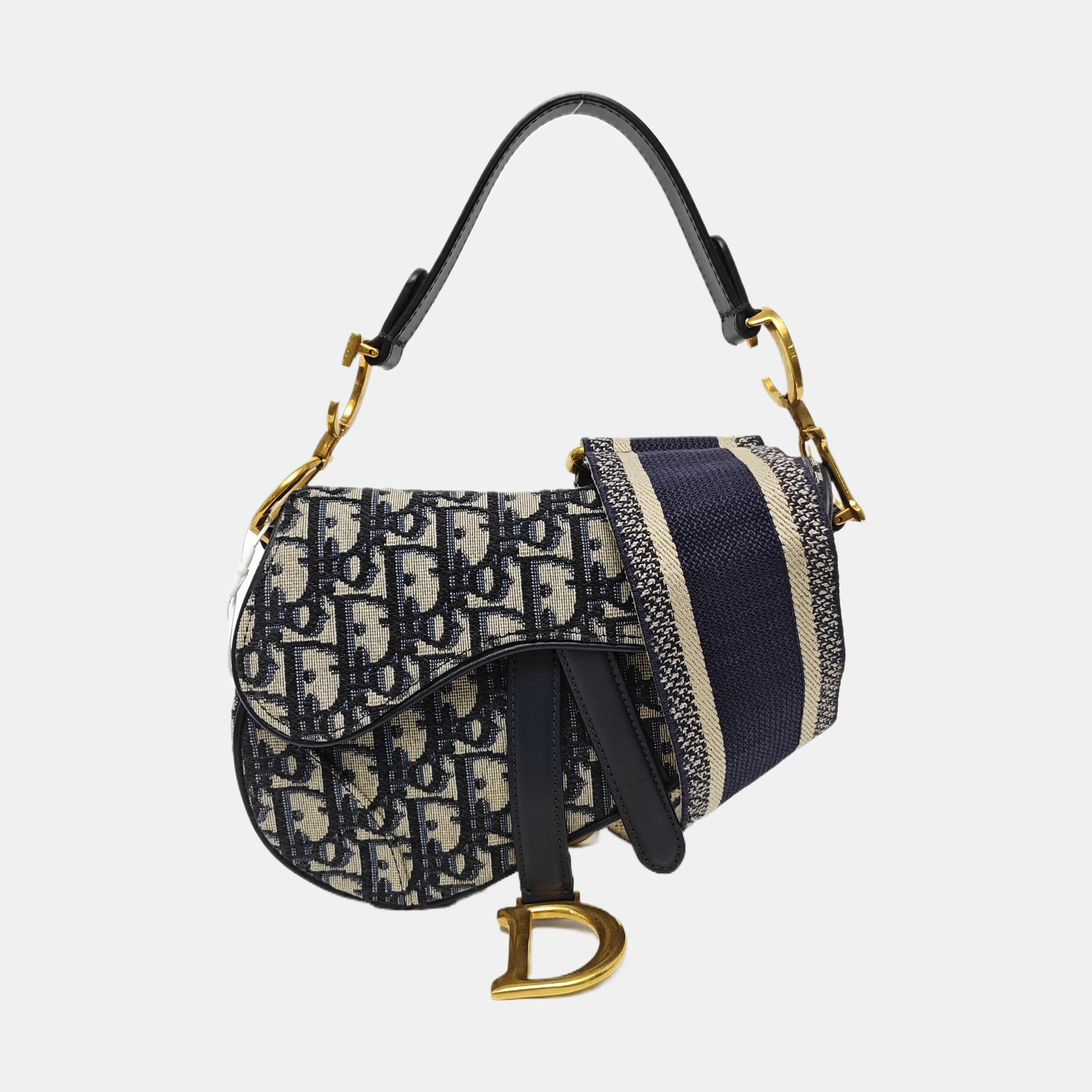 Saddle Mini Oblique Canvas Blue