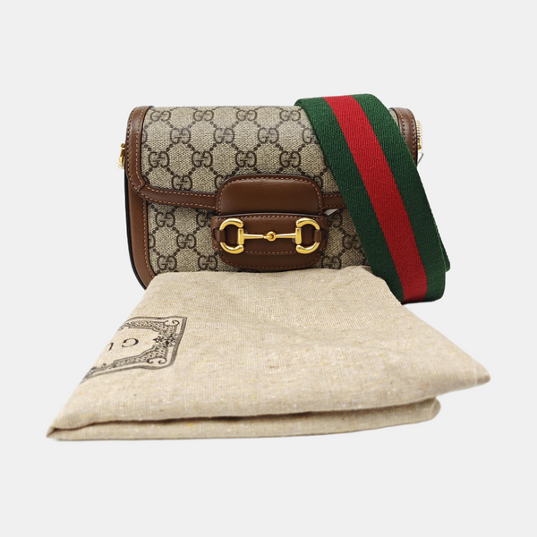 Horsebit 1955 Medium Monogram Coated Canvas Black