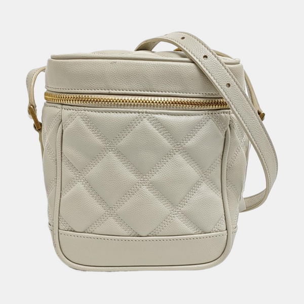 80'S VANITY Quilted Calfskin White
