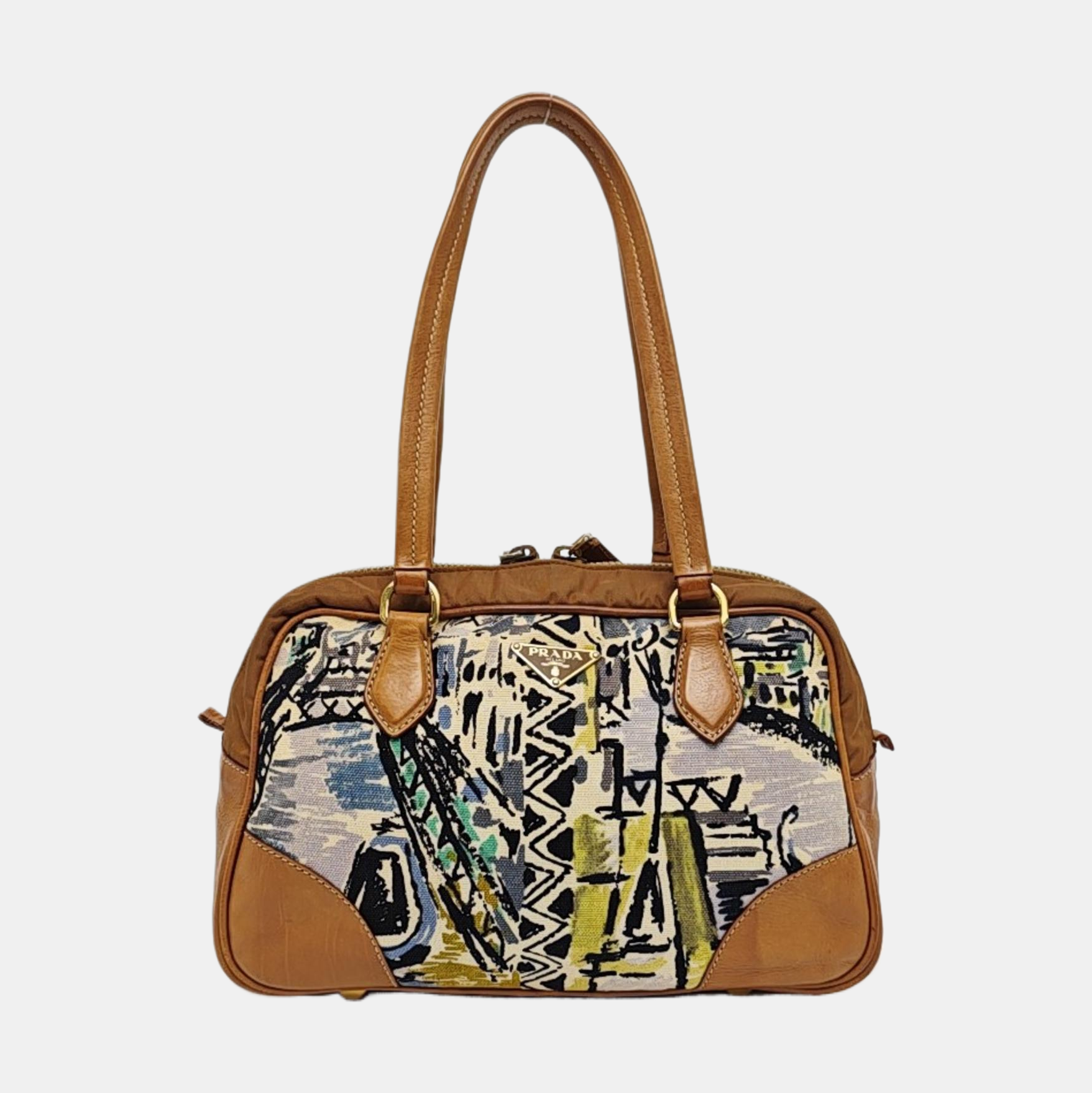 Canvas Top Handle Bag Brown