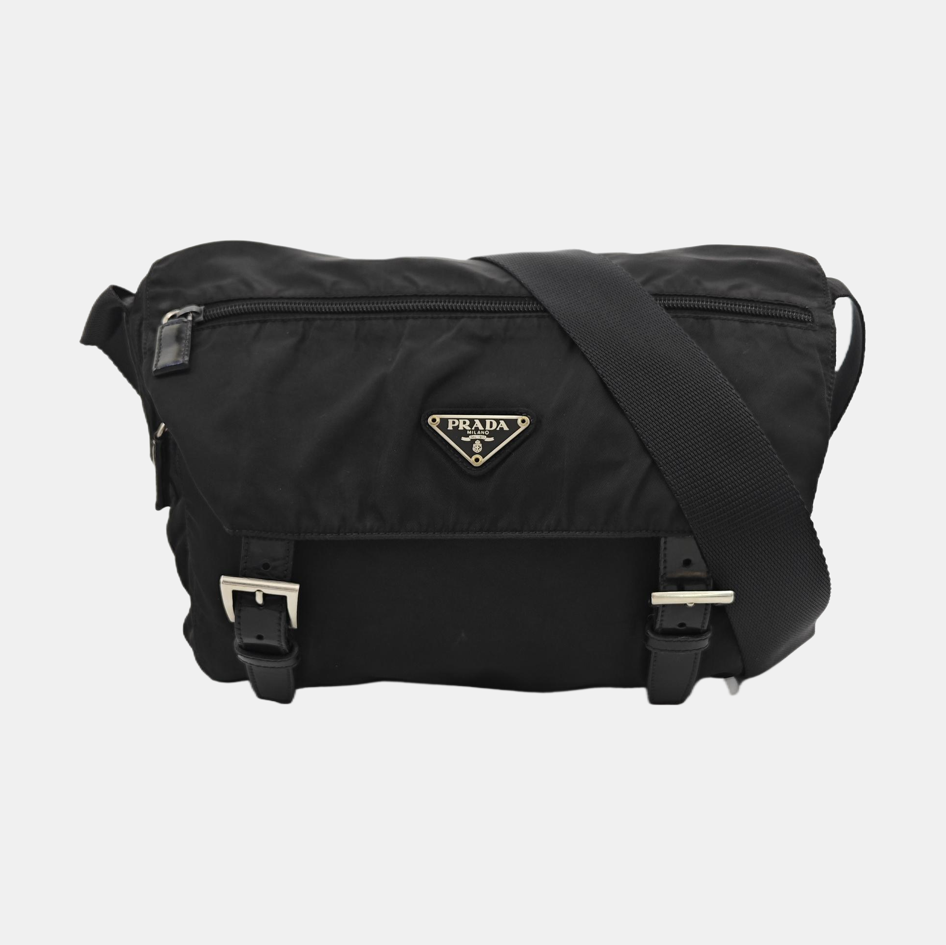 Nylon Shoulder Bag Black