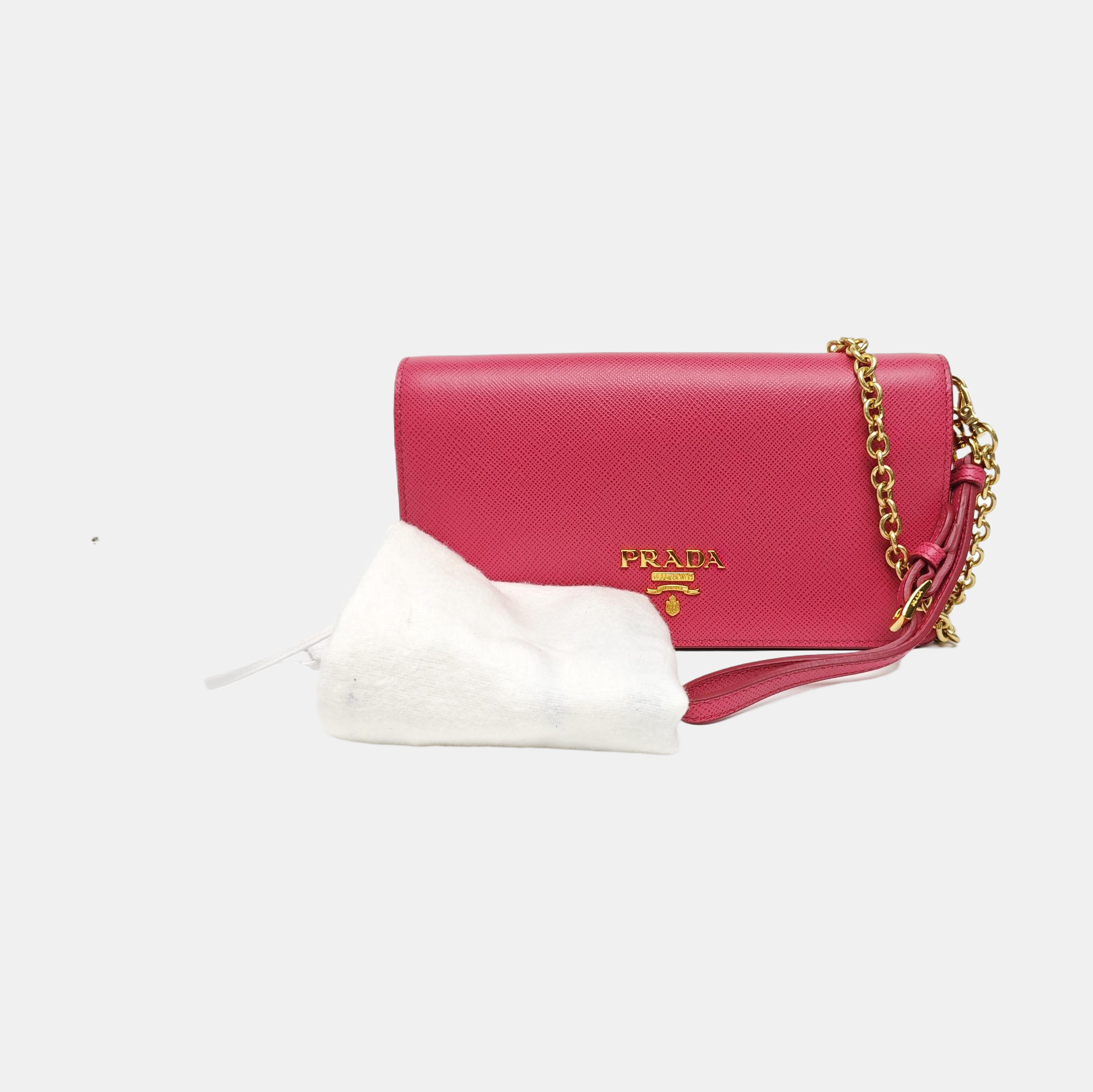 Saffiano Calfskin Shoulder Bag Red