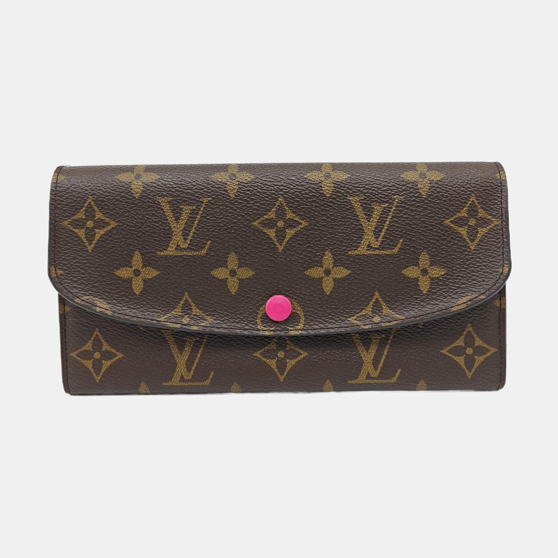 EMILIE Monogram Coated Canvas Brown Wallet