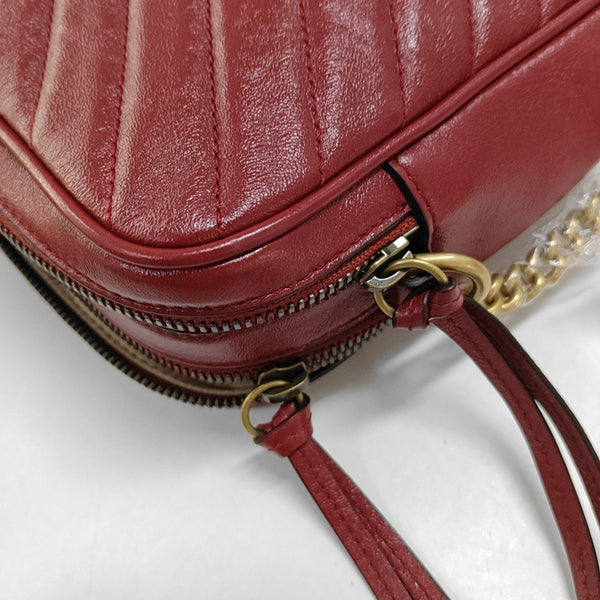GG Marmont Mini Quilted Calfskin Red