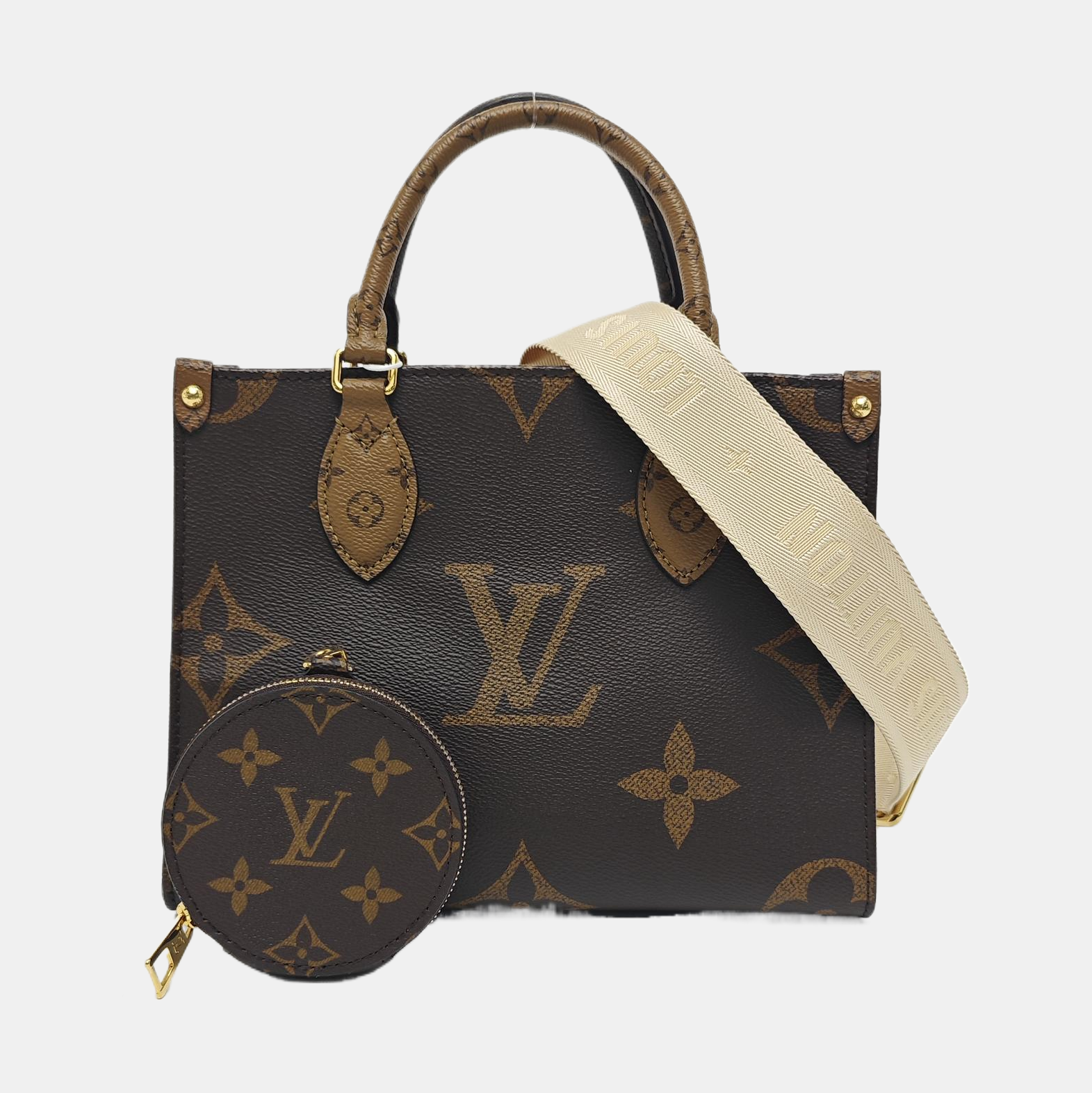 ONTHEGO PM Monogram Coated Canvas Brown
