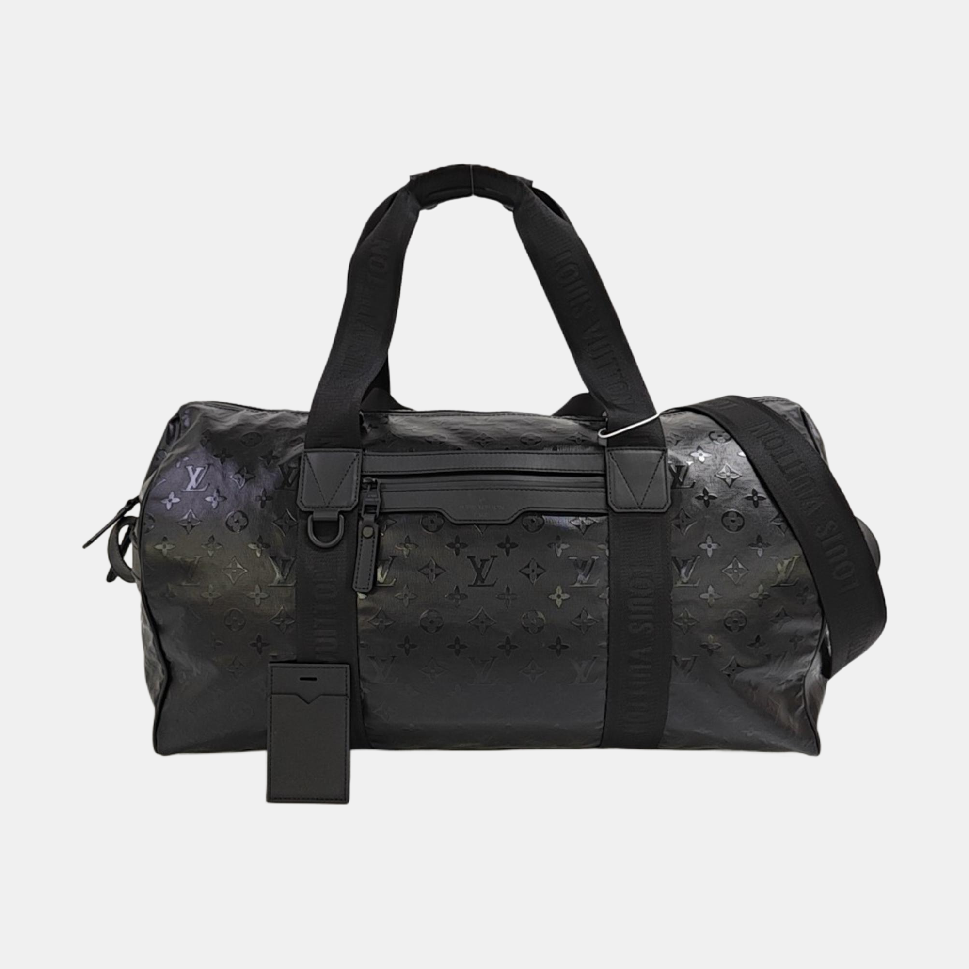 KEEPALL 55 Monogram Coated Canvas Black