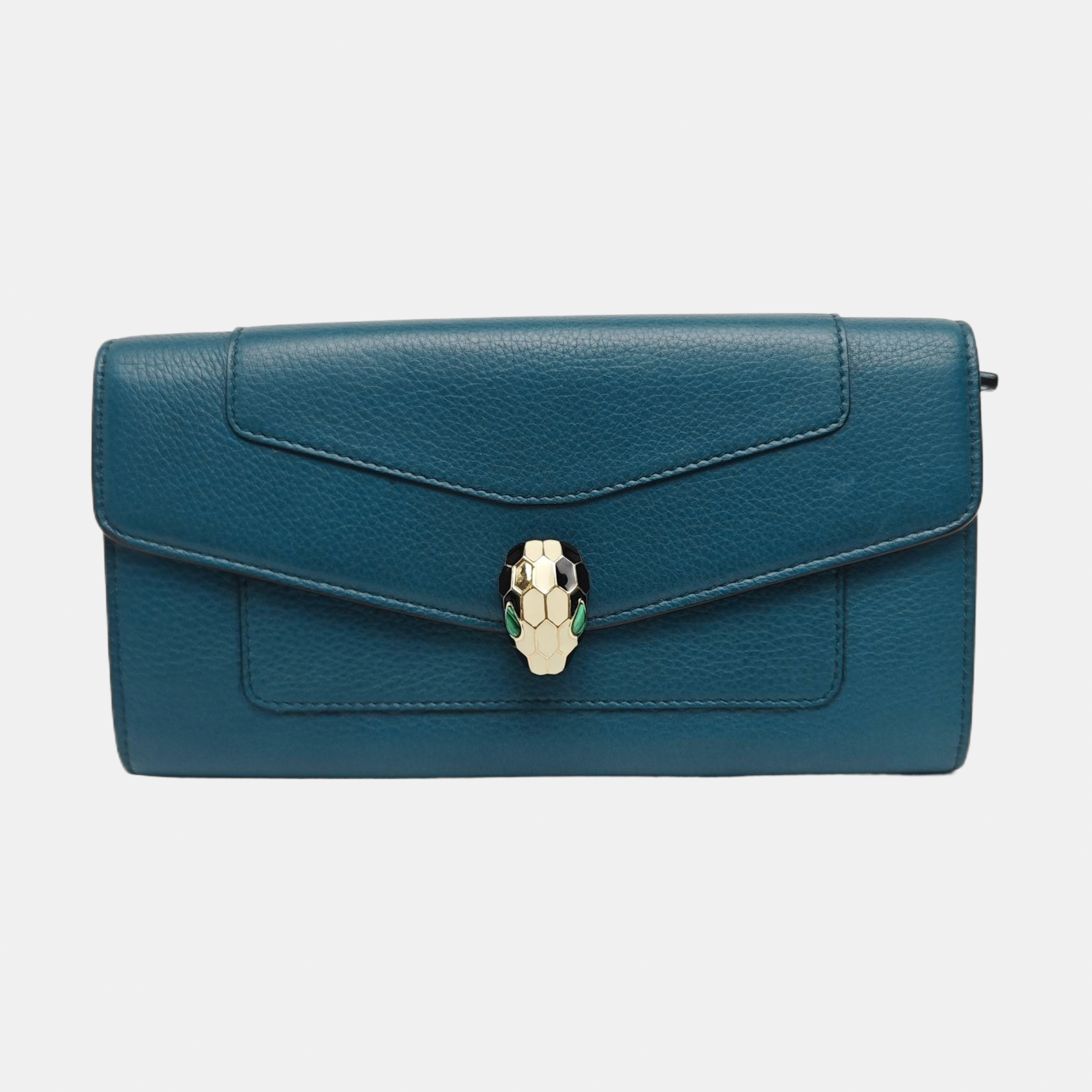 SERPENTI FOREVER Calfskin Blue Wallet