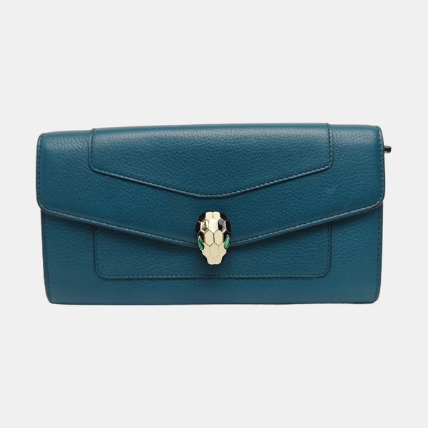 SERPENTI FOREVER Calfskin Blue Wallet