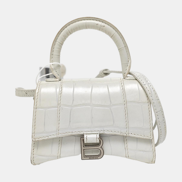 Hourglass Mini Calfskin White