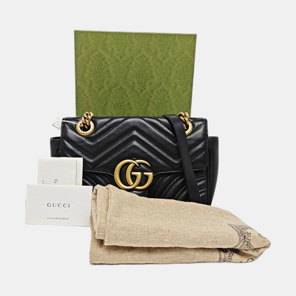 GG Marmont Small Quilted Calfskin Black
