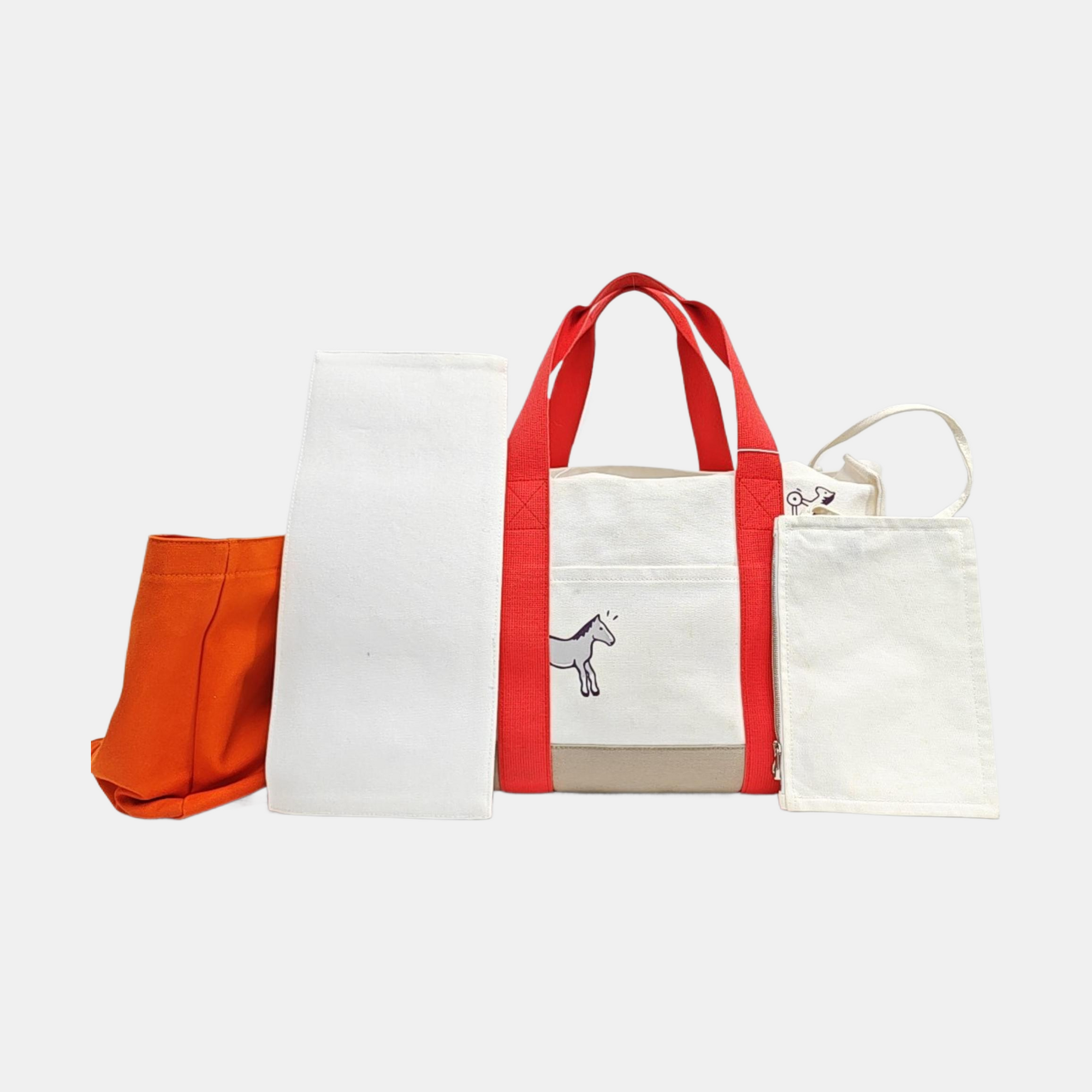 Canvas Top Handle Bag White