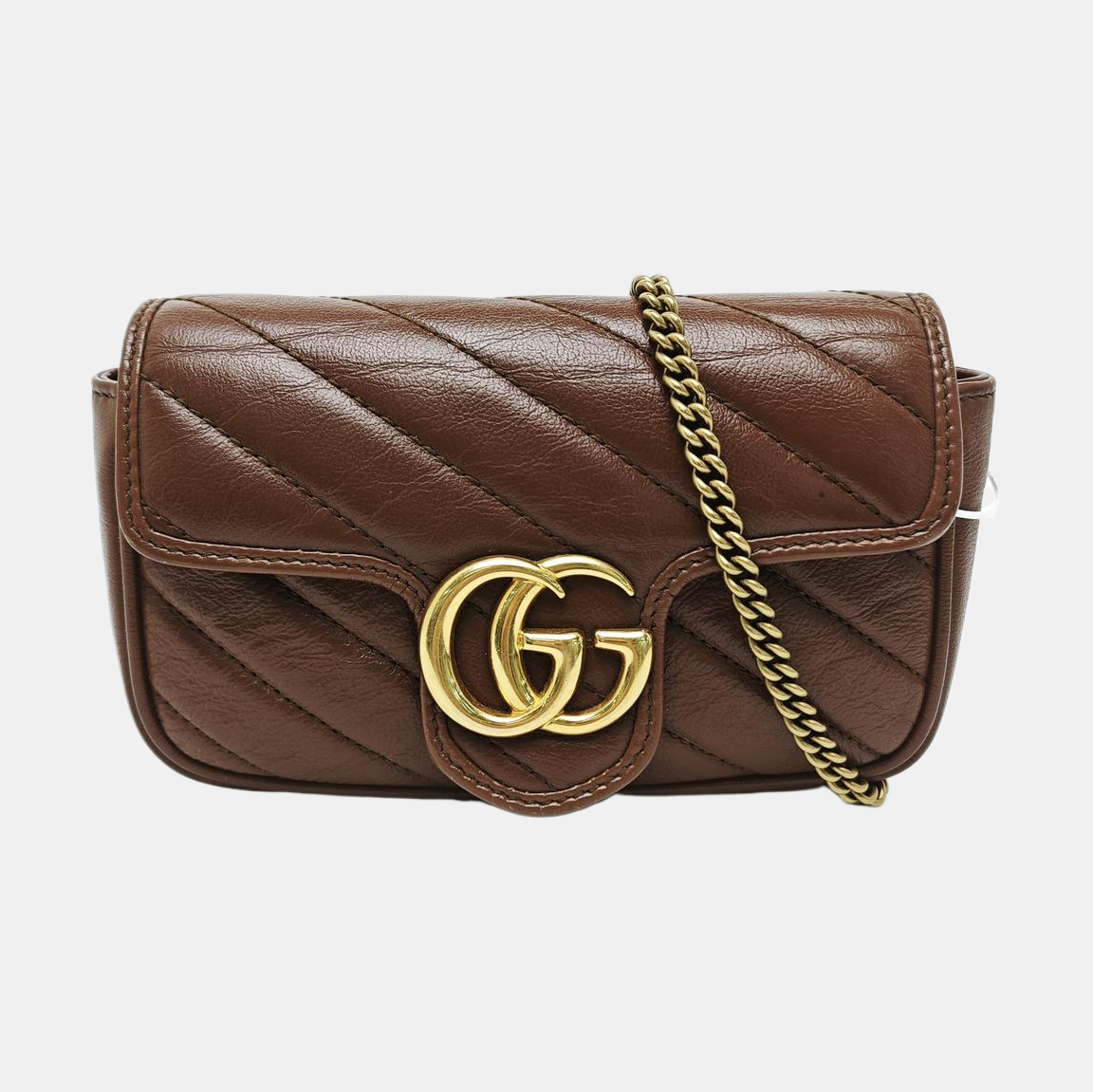 GG Marmont Mini Quilted Calfskin Brown