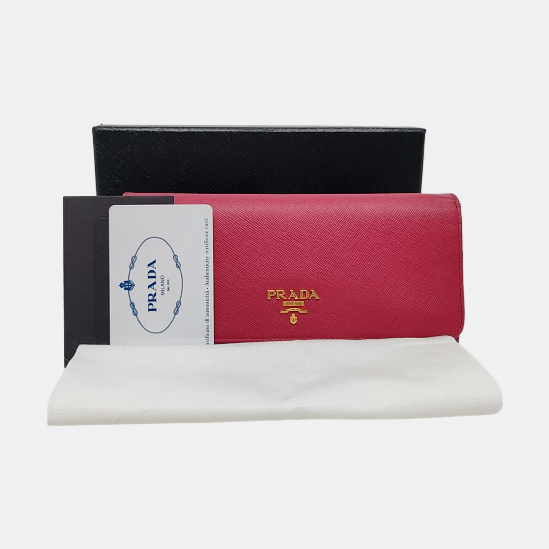 Fold Wallet Saffiano Calfskin Red Wallet