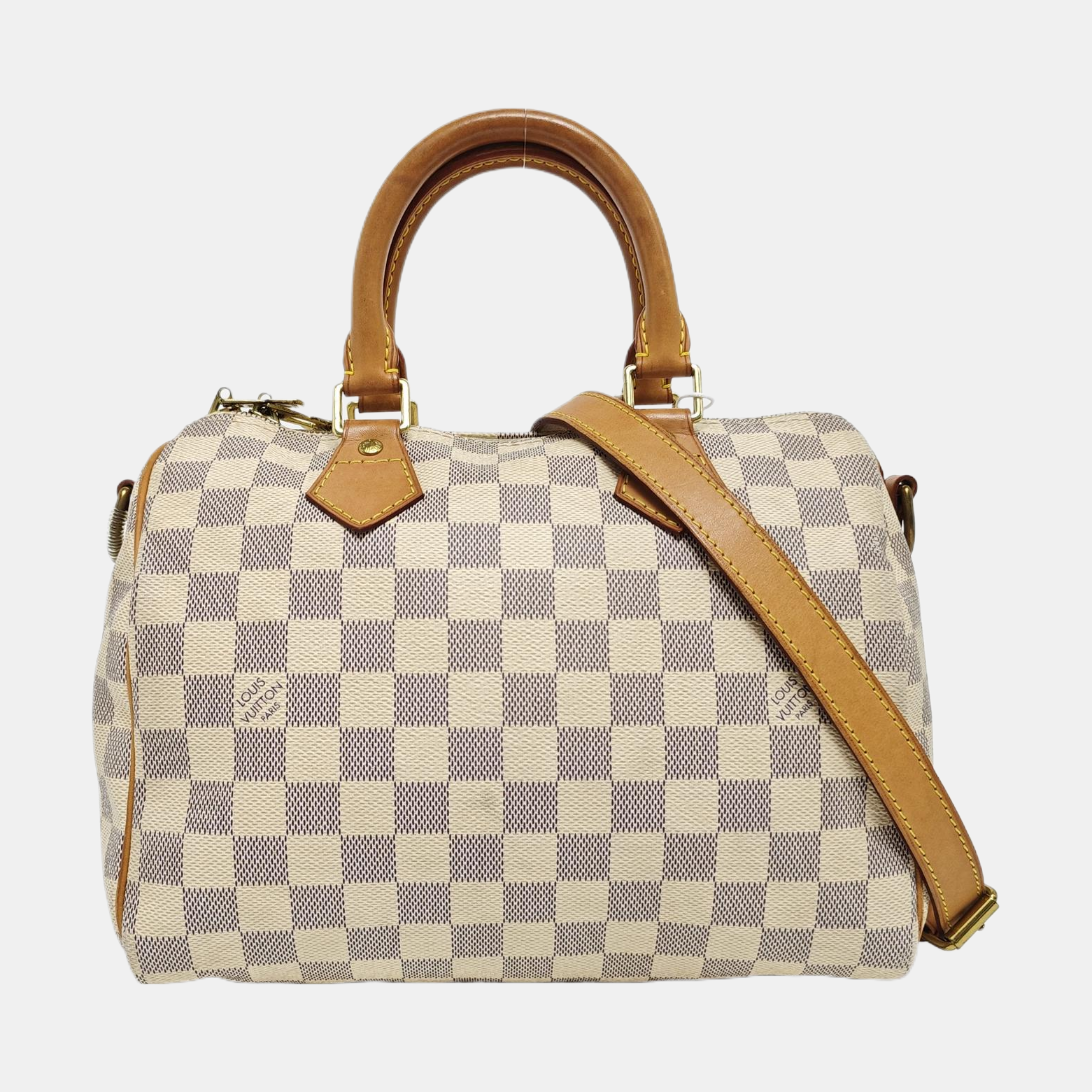 SPEEDY 25 Damier Azur Coated Canvas White
