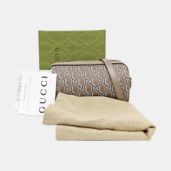 Monogram Coated Canvas Crossbody Bag Mini Brown